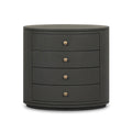 Amelia Oval Nightstand - Dark Green Lacquered Linen