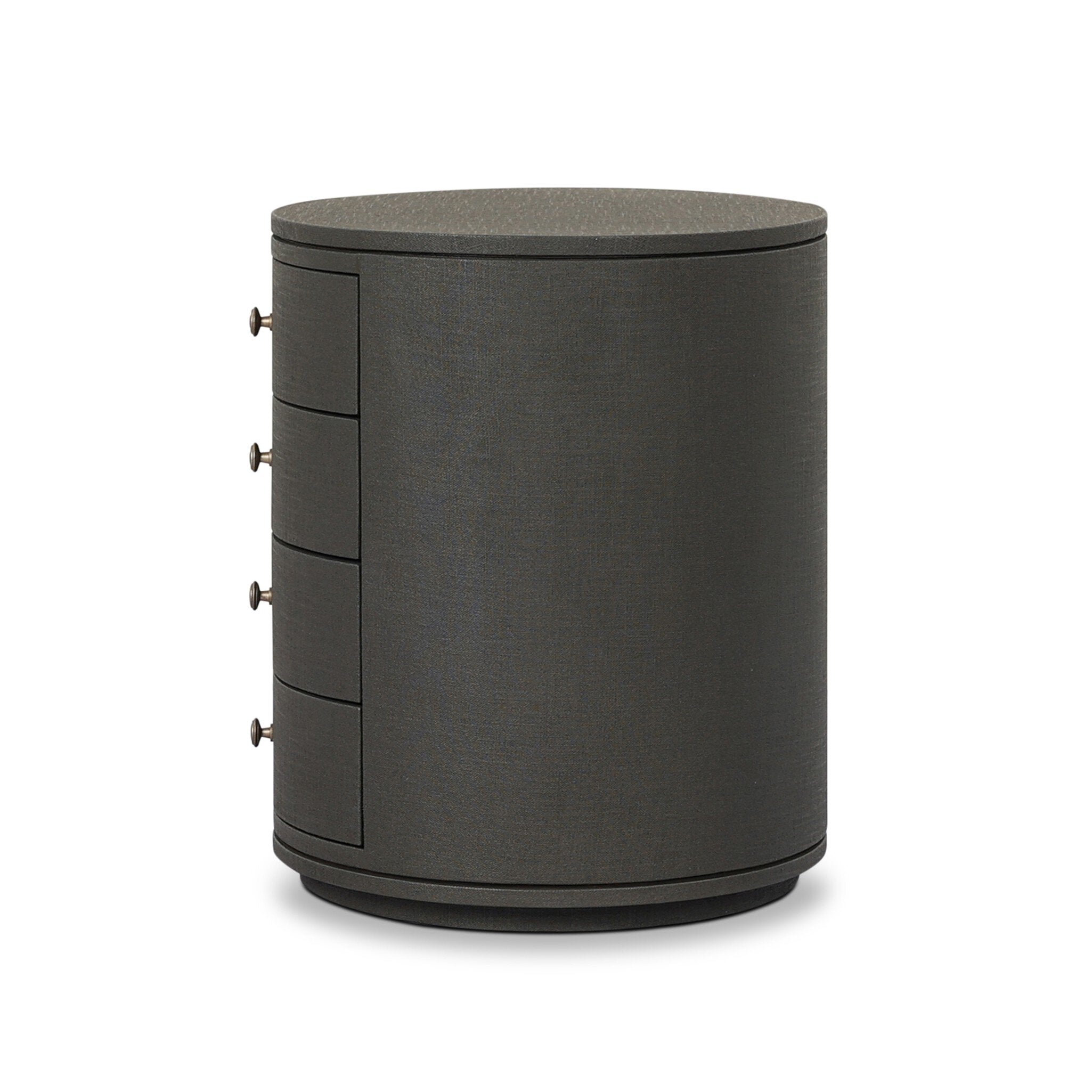 Amelia Oval Nightstand - Dark Green Lacquered Linen