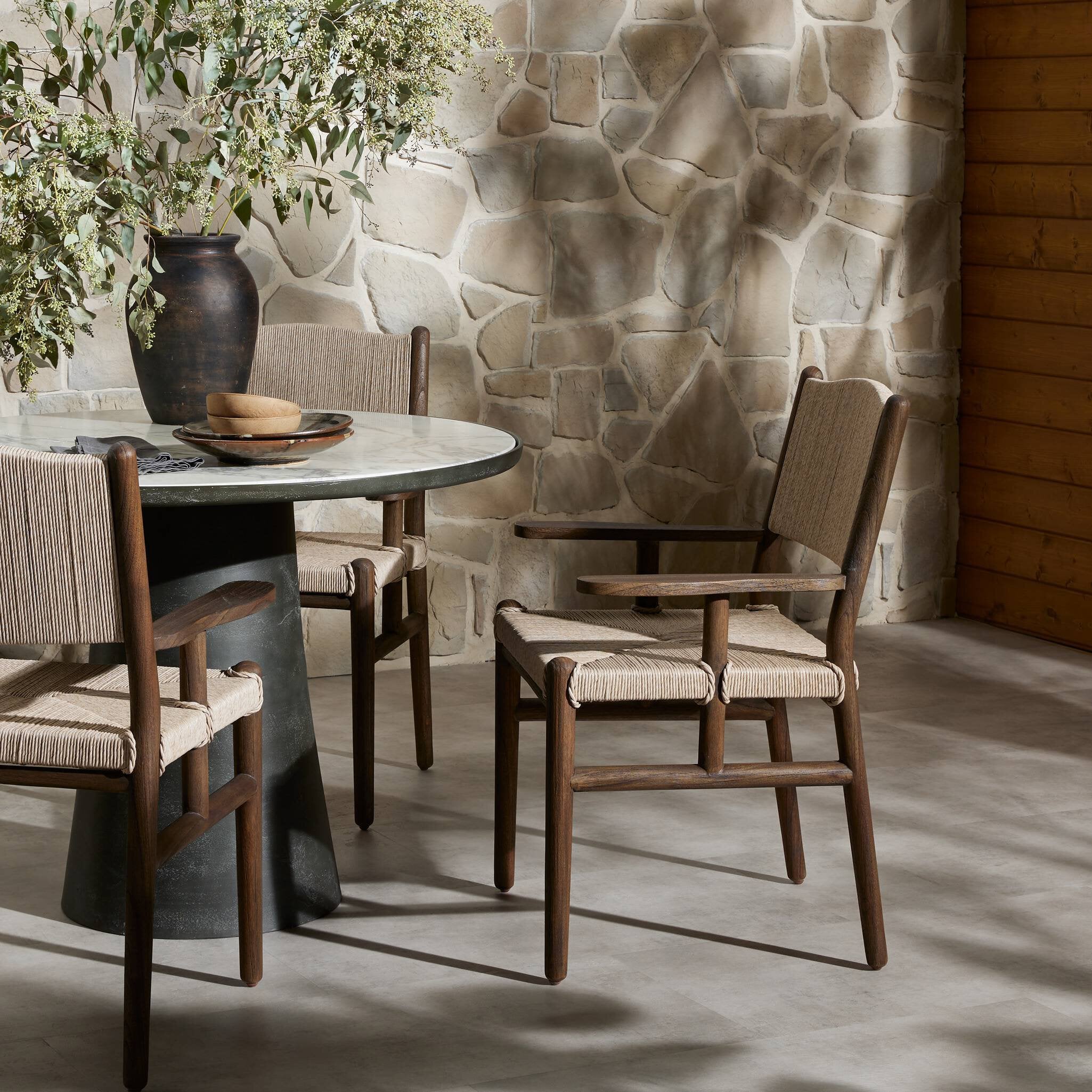 Herrin Outdoor Dining Armchair - Vintage White
