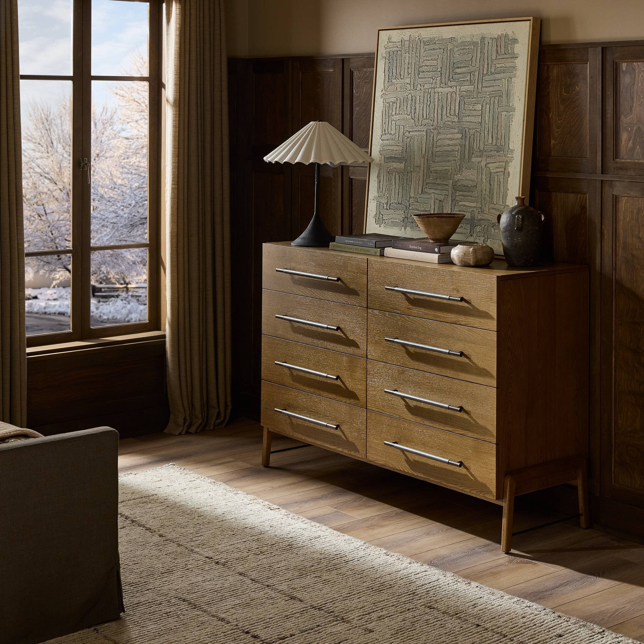 Rosedale 8 Drawer Dresser - Amber Oak Veneer