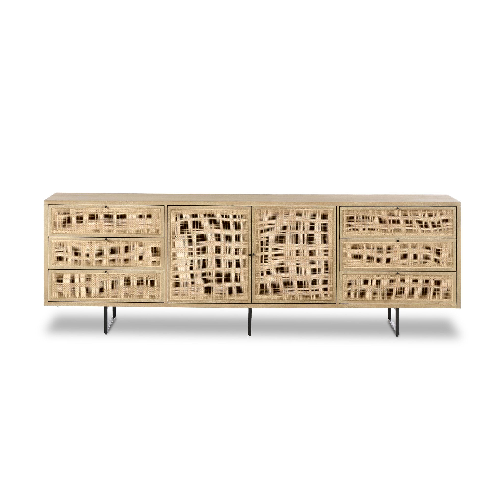 Carmel Sideboard 96" - Natural Cane