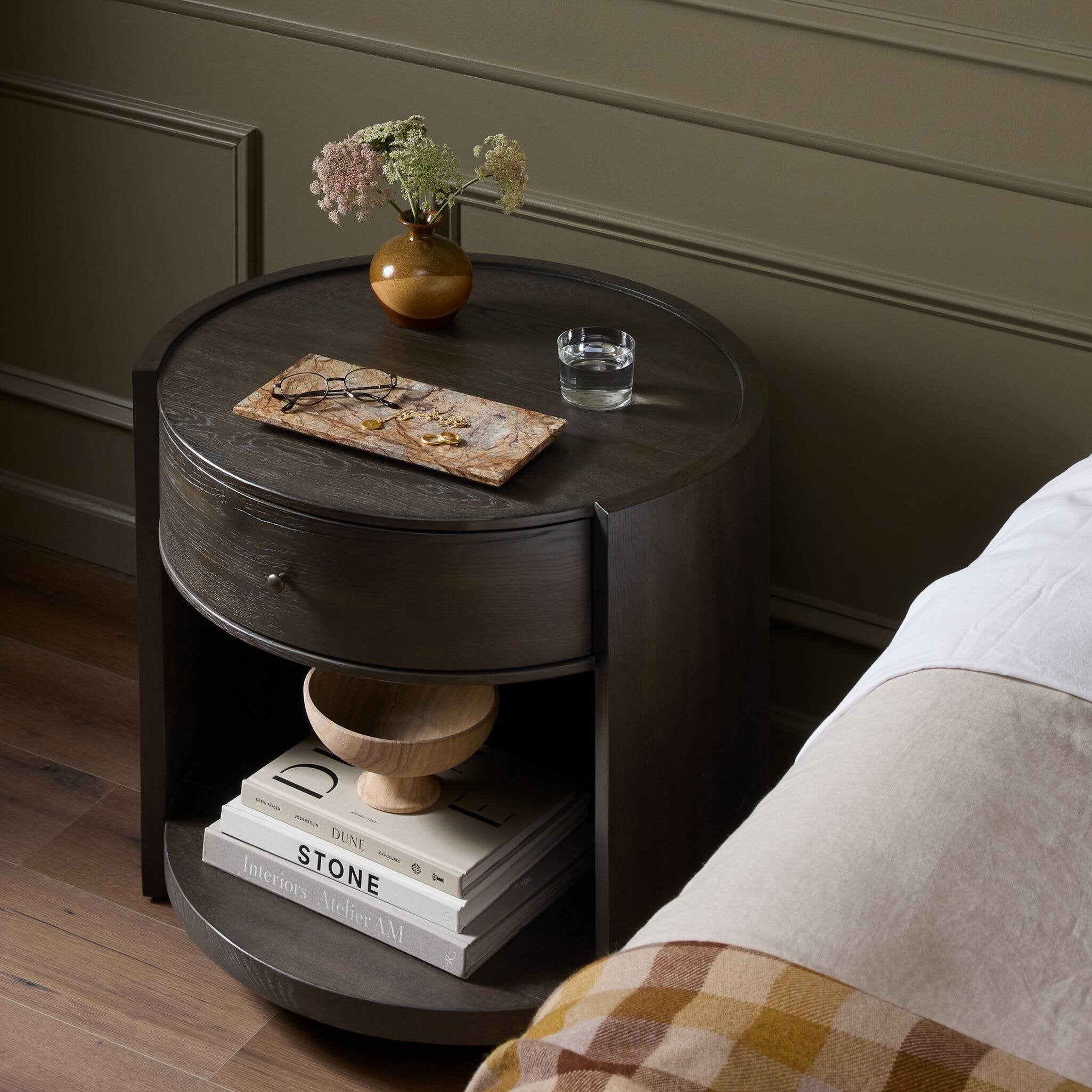 Bode Nightstand - Smoked Black Veneer