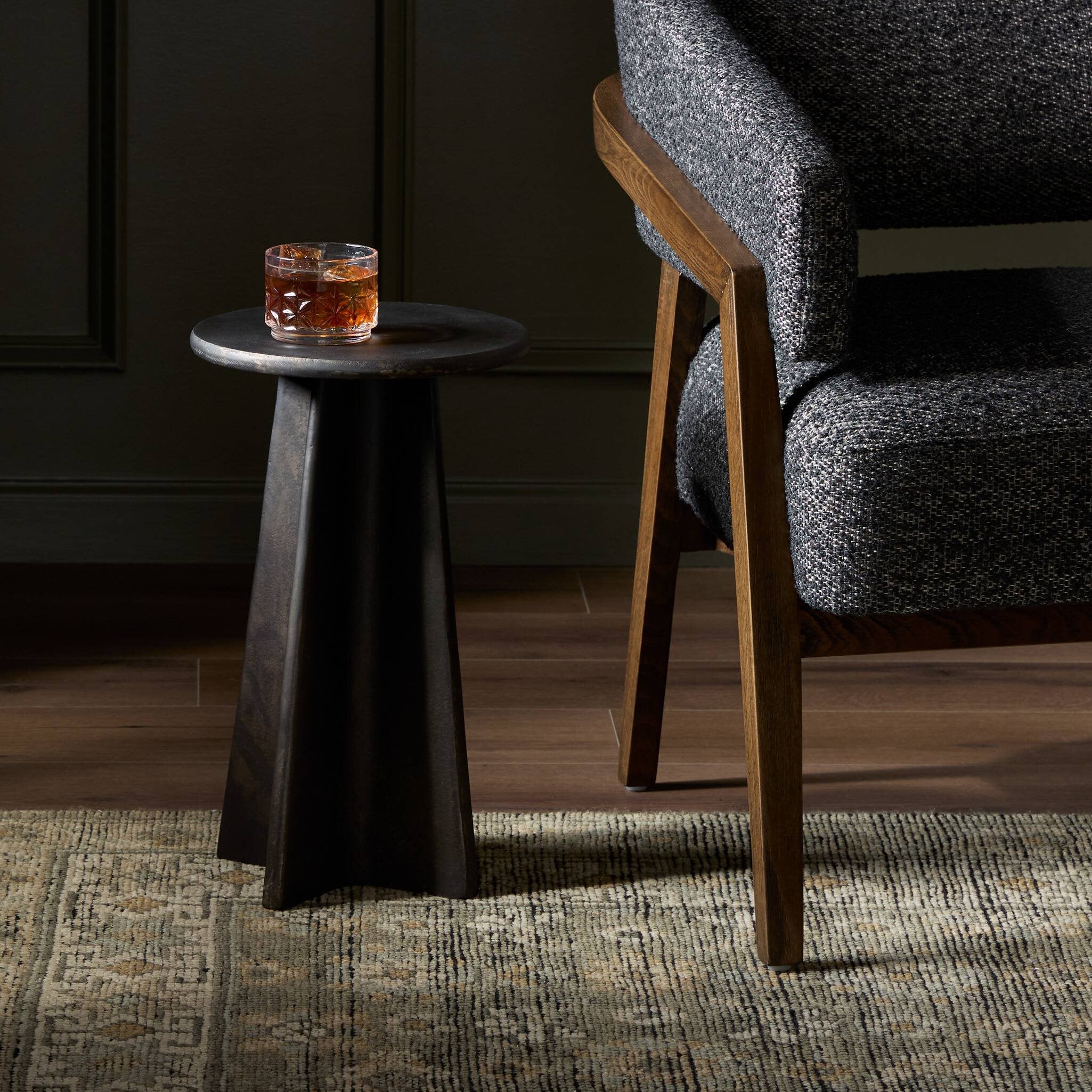 Remo End Table - Distressed Bronze