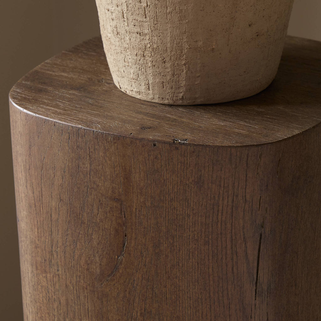 Tycho Pedestal - Brown Oak Veneer | 40"