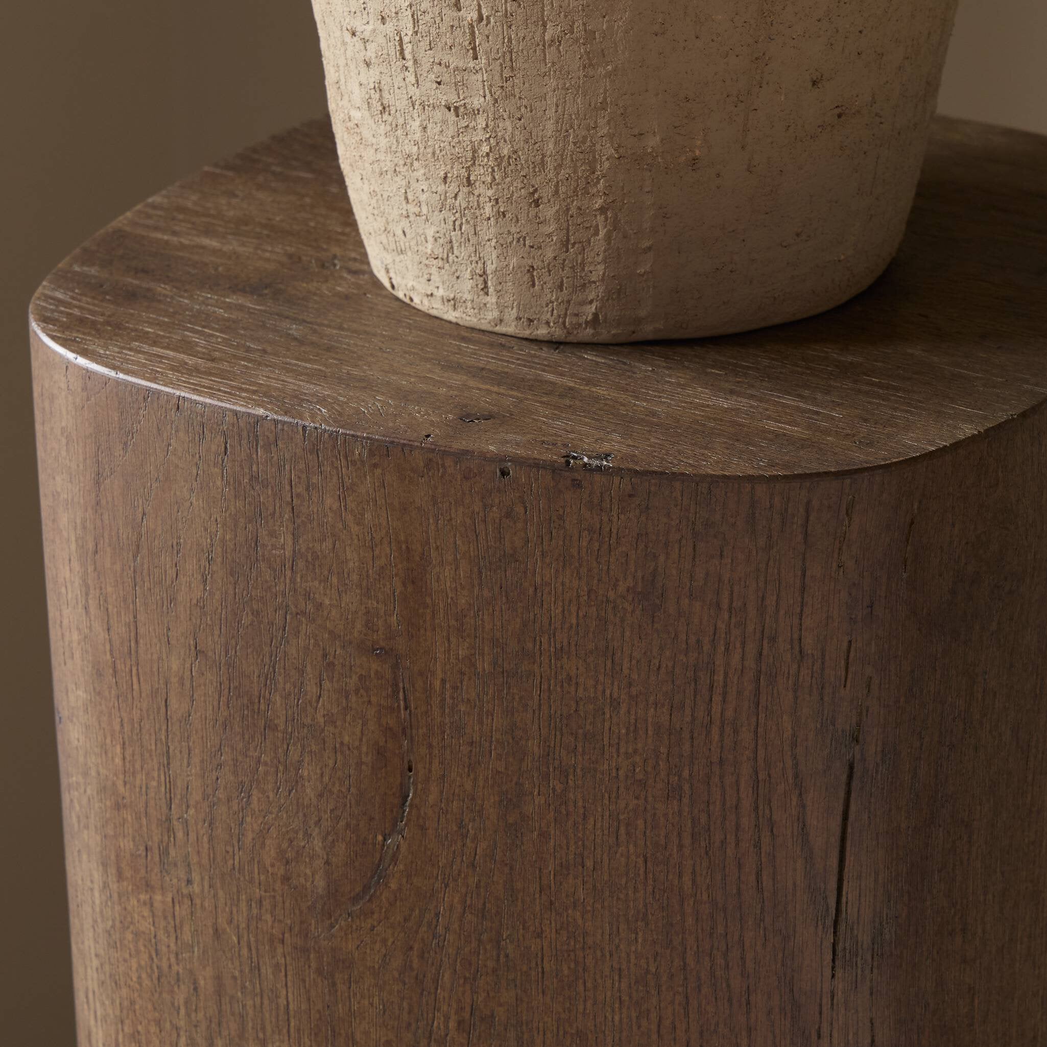 Tycho Pedestal - Brown Oak Veneer | 40"