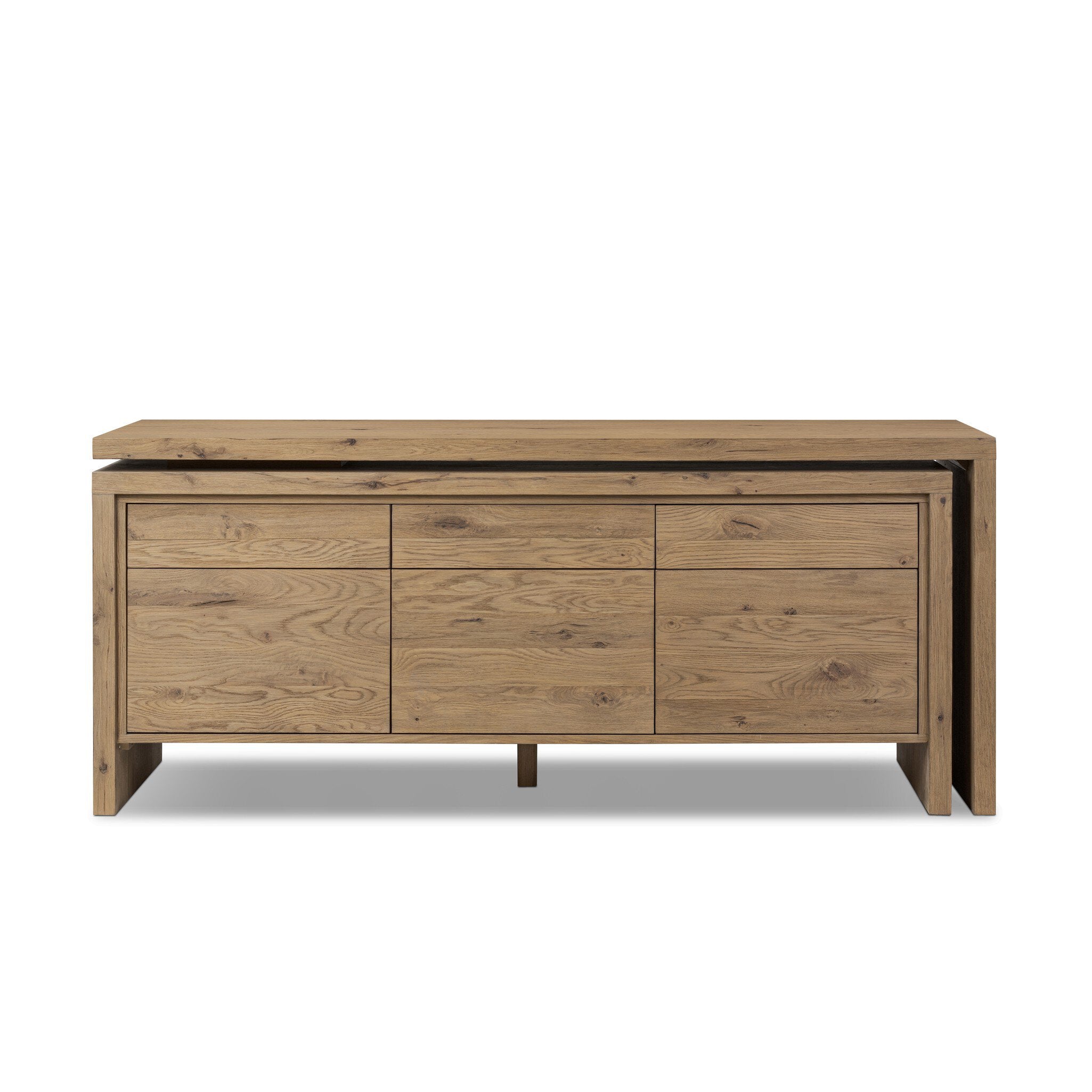 Noah Rotating Desk - Aged Smoked Oak Resawn