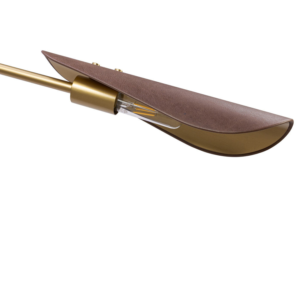 Astrid Sconce - Antique Brass | Dark Brown Leather