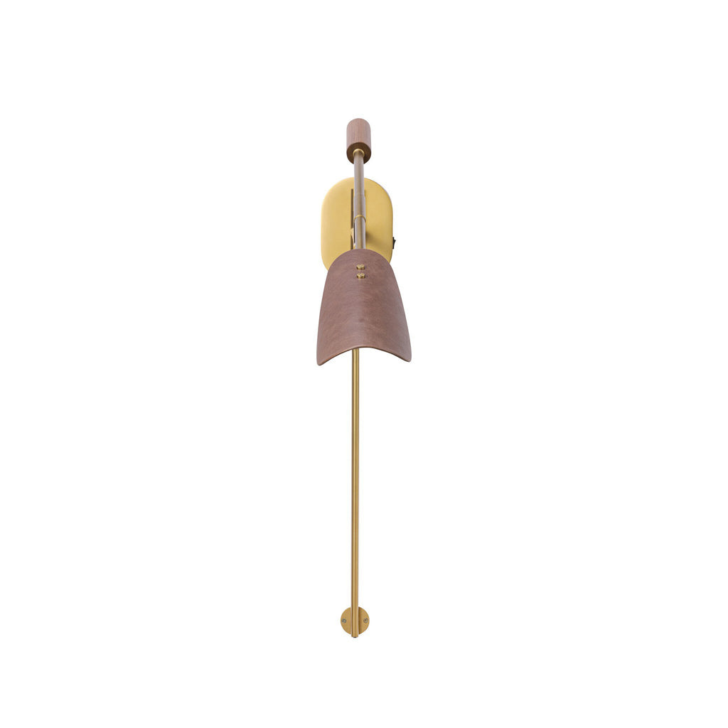 Astrid Sconce - Antique Brass | Dark Brown Leather