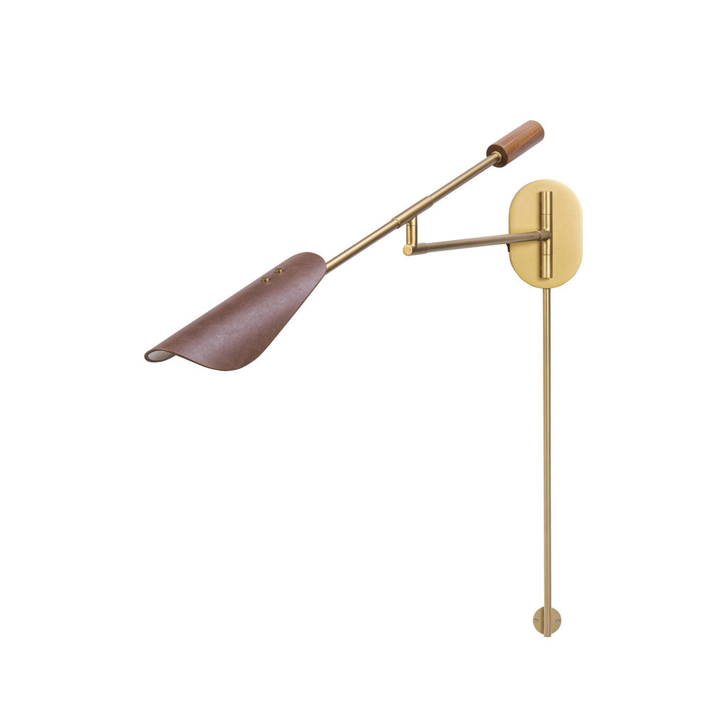 Astrid Sconce - Antique Brass | Dark Brown Leather