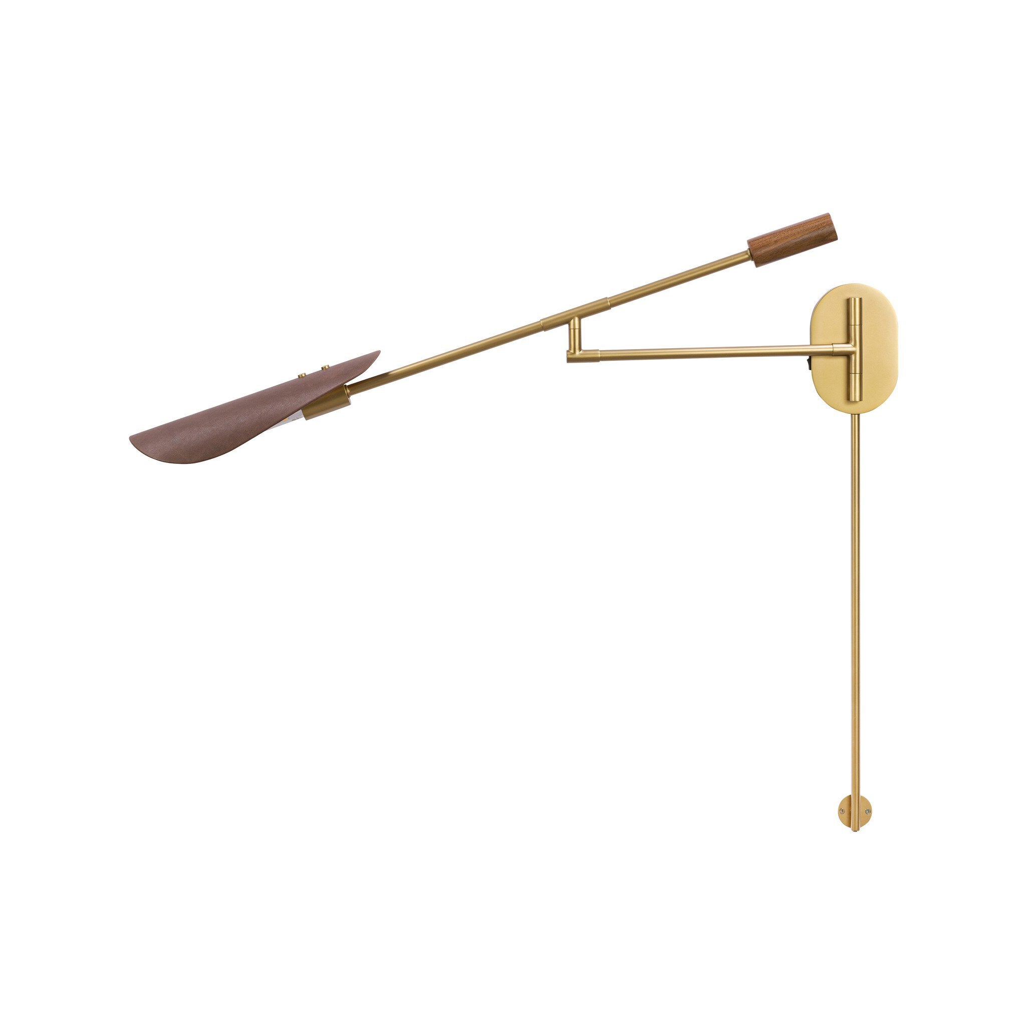 Astrid Sconce - Antique Brass | Dark Brown Leather