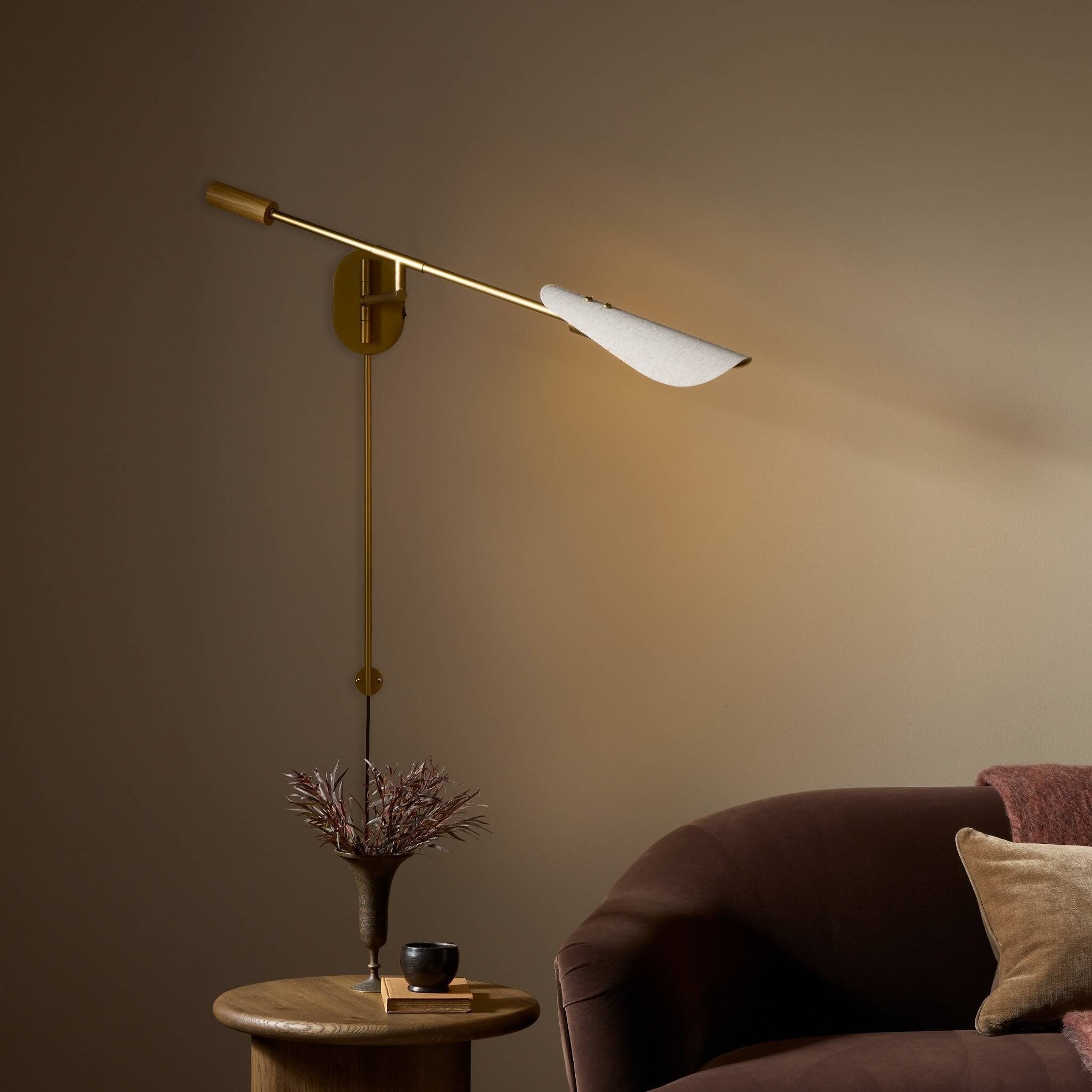 Astrid Sconce - Antique Brass | Flax Linen