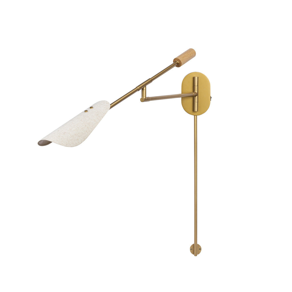 Astrid Sconce - Antique Brass | Flax Linen
