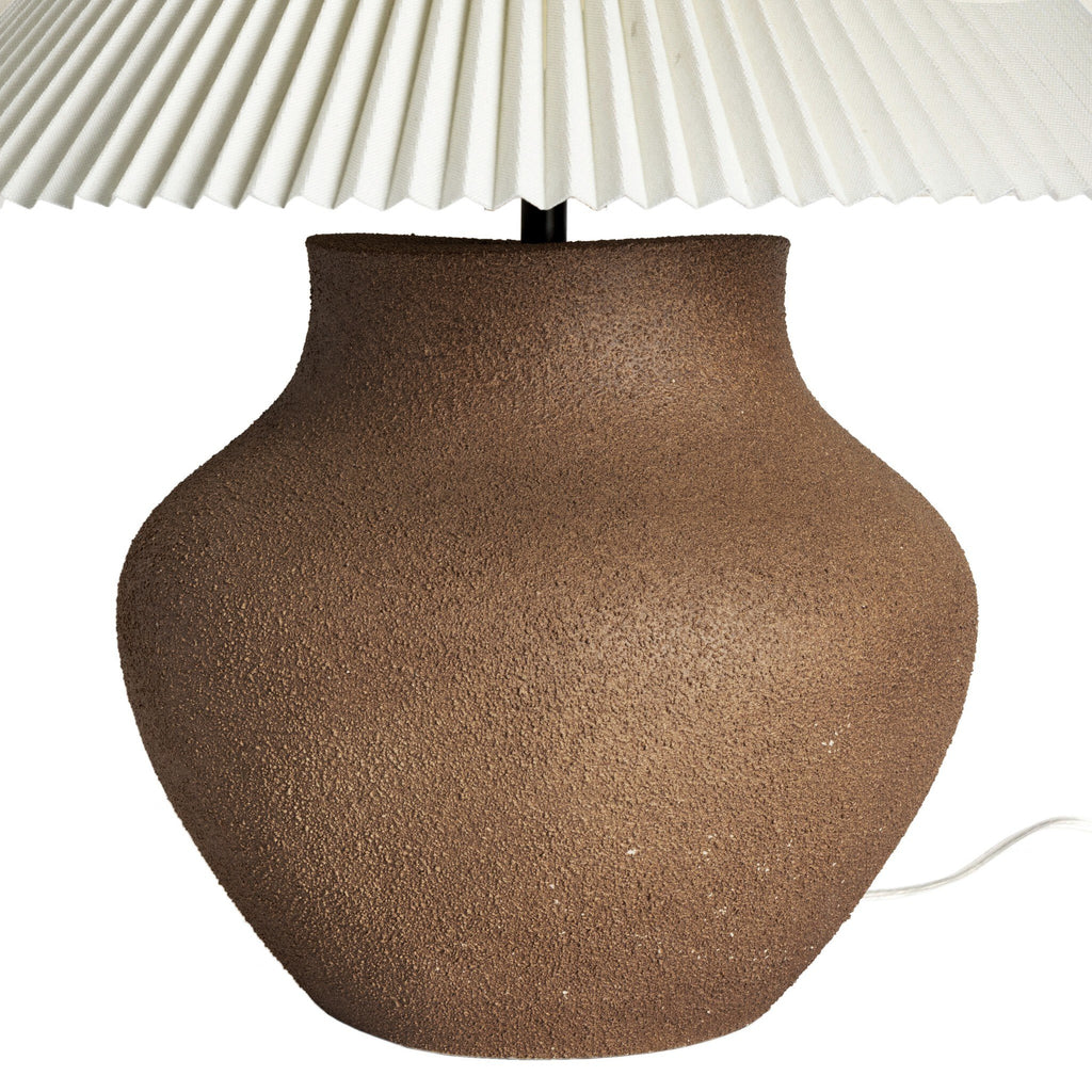 Parma Table Lamp - Textured Dark Sand Porcelain | Pleated Shade