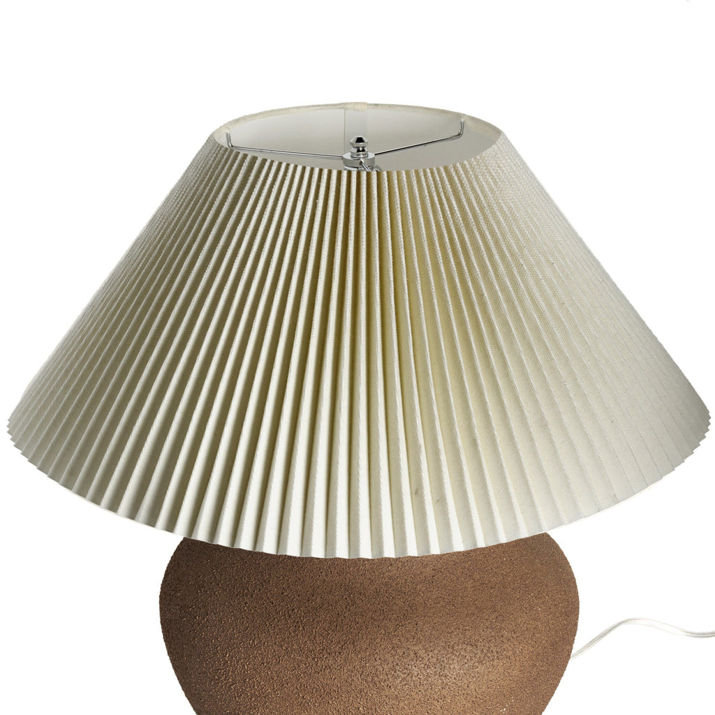 Parma Table Lamp - Textured Dark Sand Porcelain | Pleated Shade