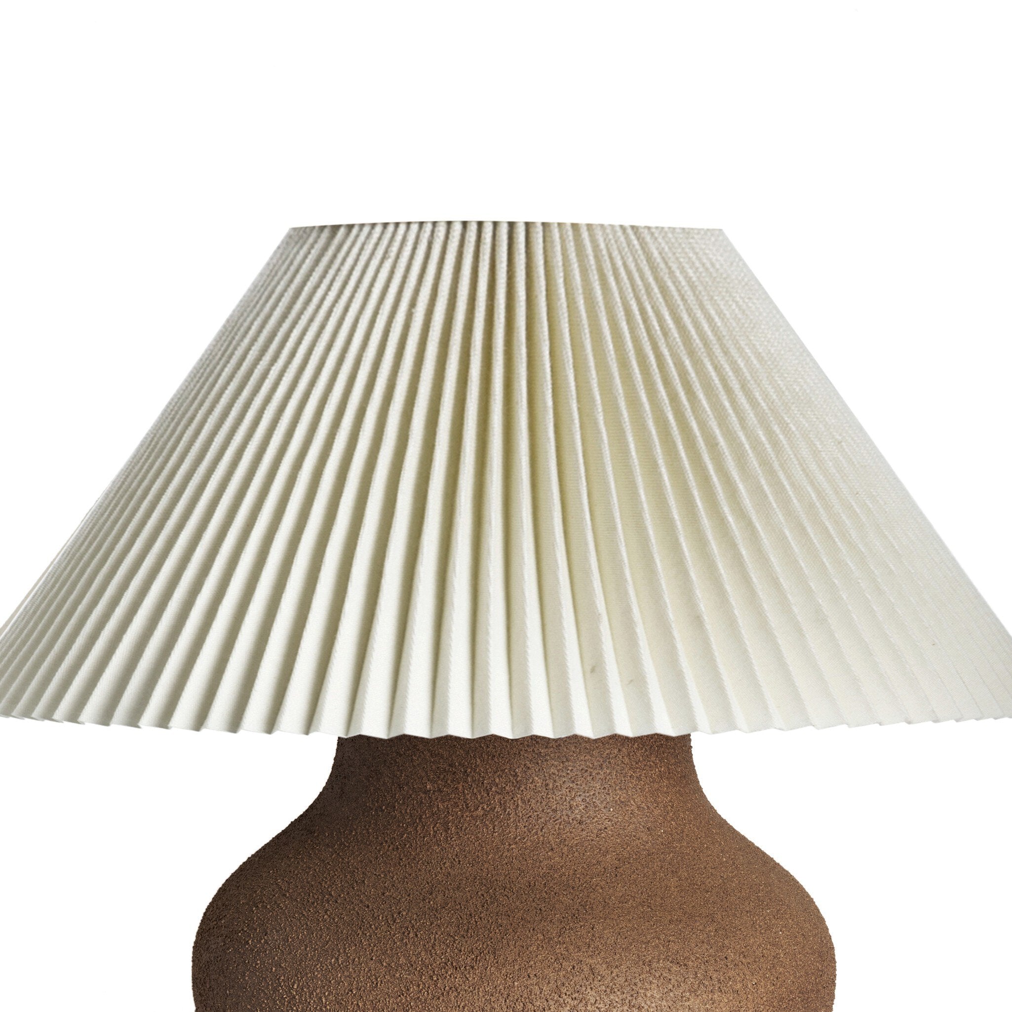 Parma Table Lamp - Textured Dark Sand Porcelain | Pleated Shade