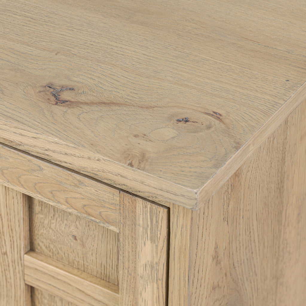 Alessio Media Console - Aged Natural Oak Veneer