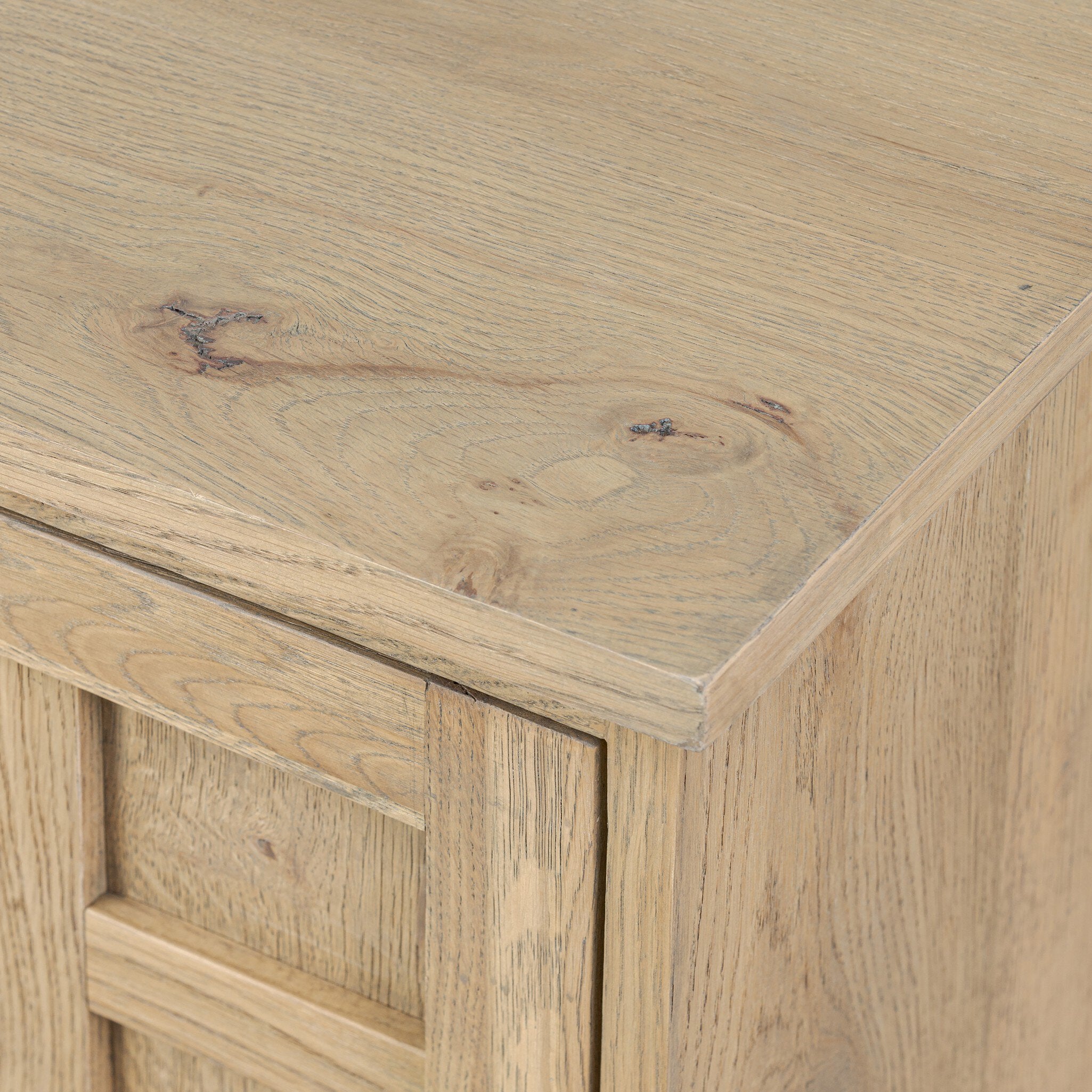 Alessio Media Console - Aged Natural Oak Veneer