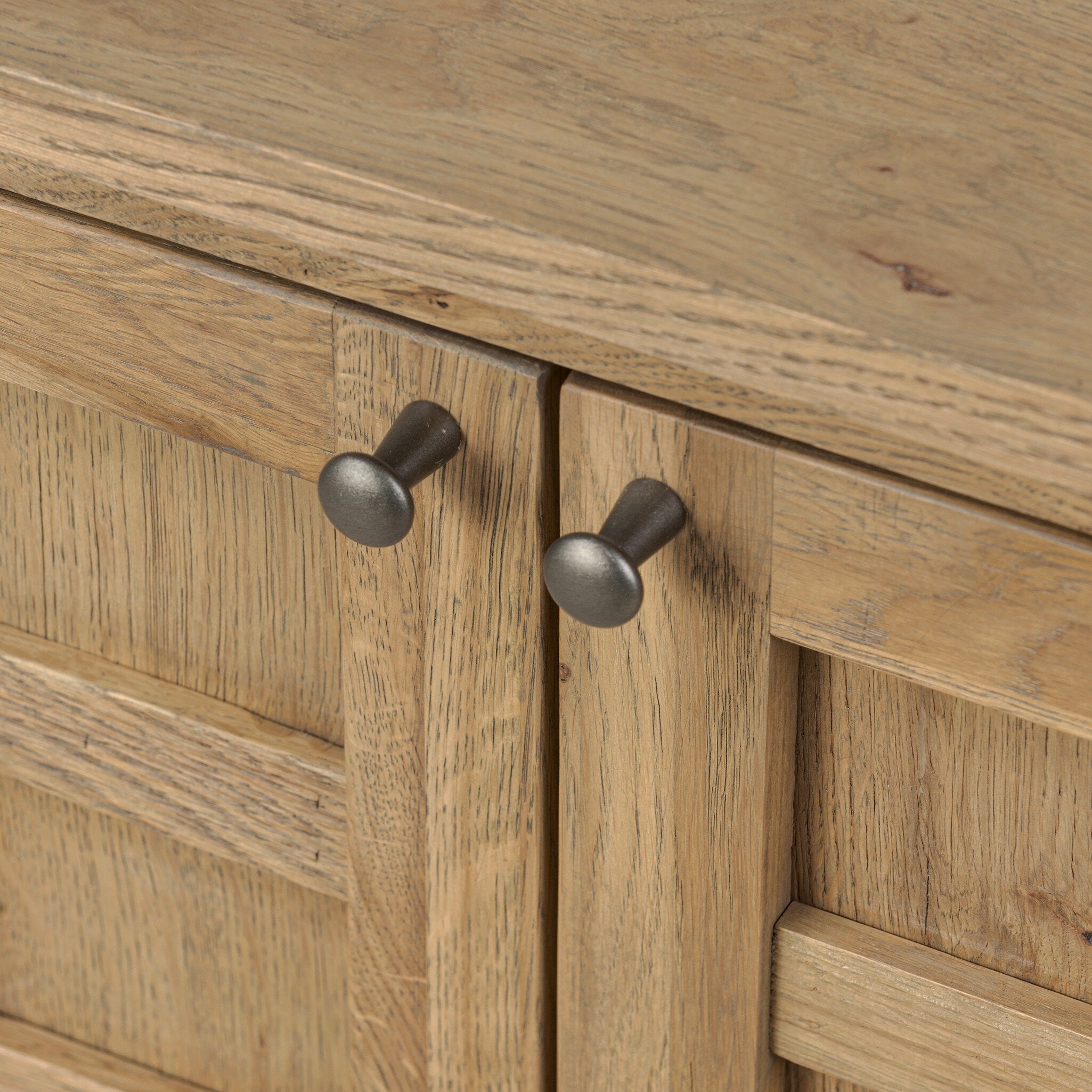 Alessio Media Console - Aged Natural Oak Veneer