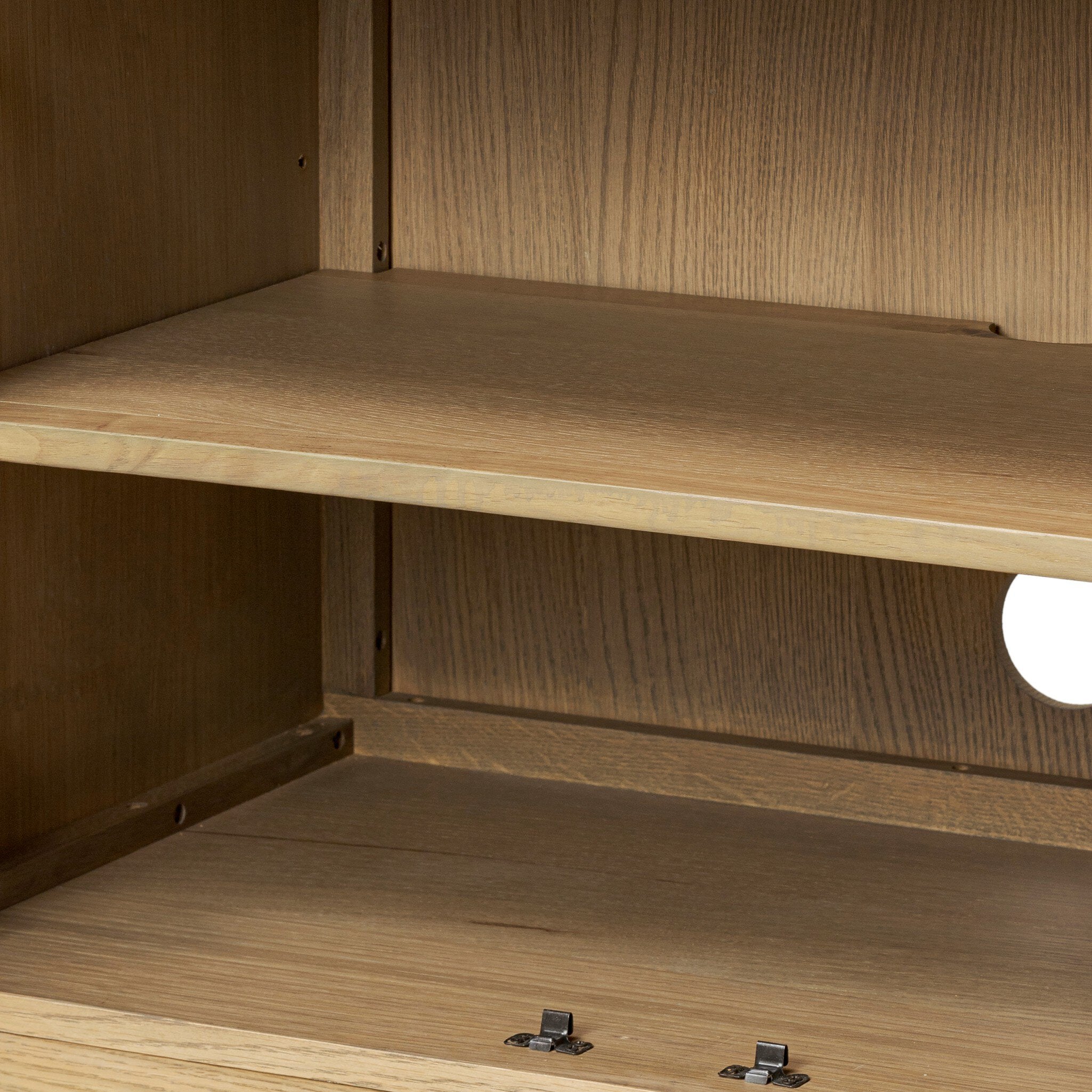 Alessio Media Console - Aged Natural Oak Veneer