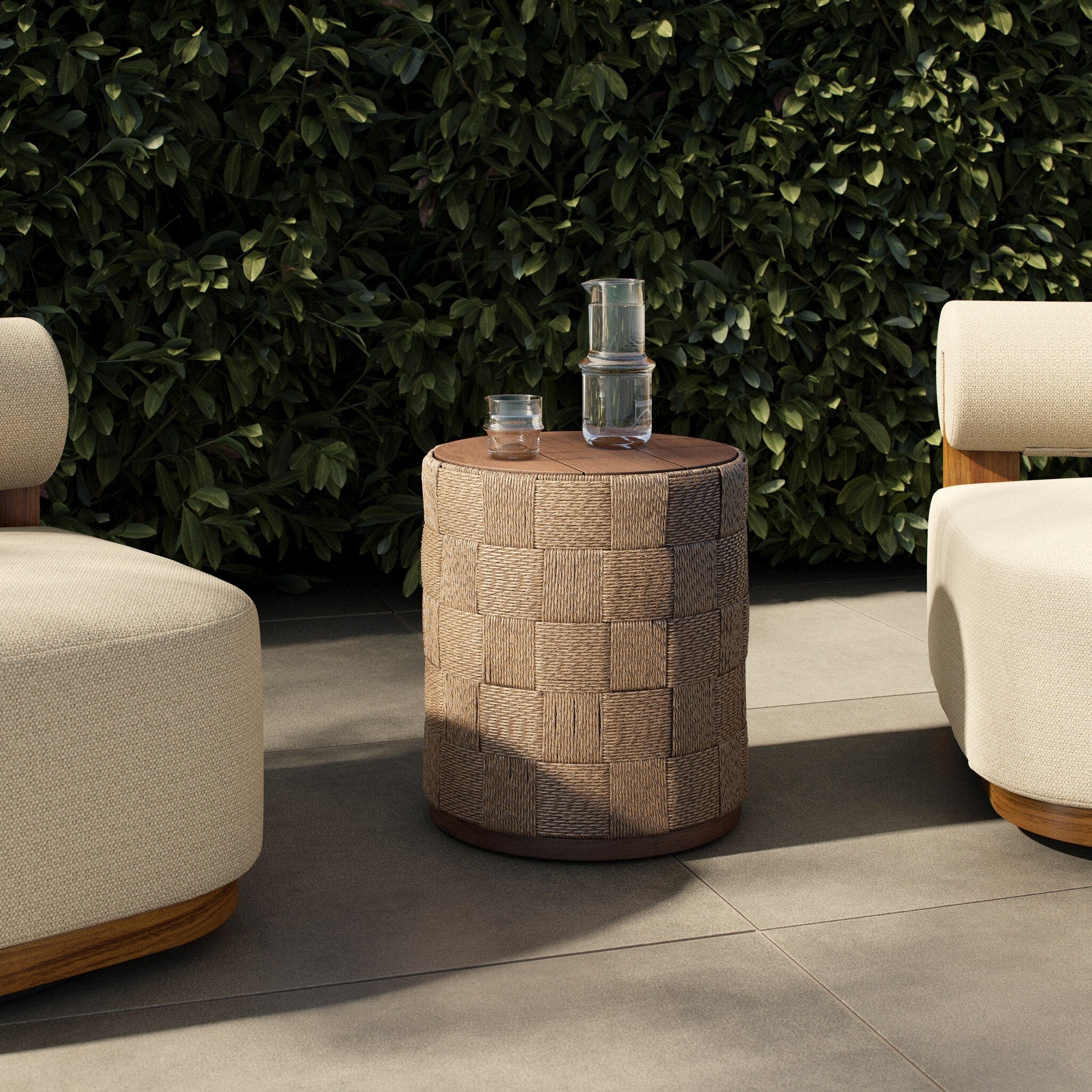 Brandt Outdoor End Table - Stained Toasted Brown