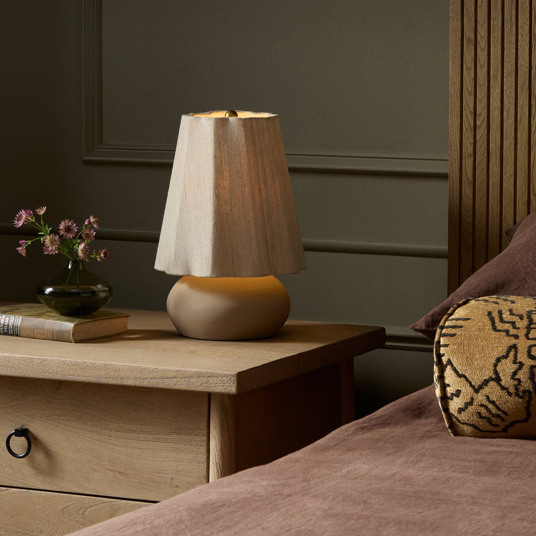 Posie Table Lamp - Tan Speckled Ceramic