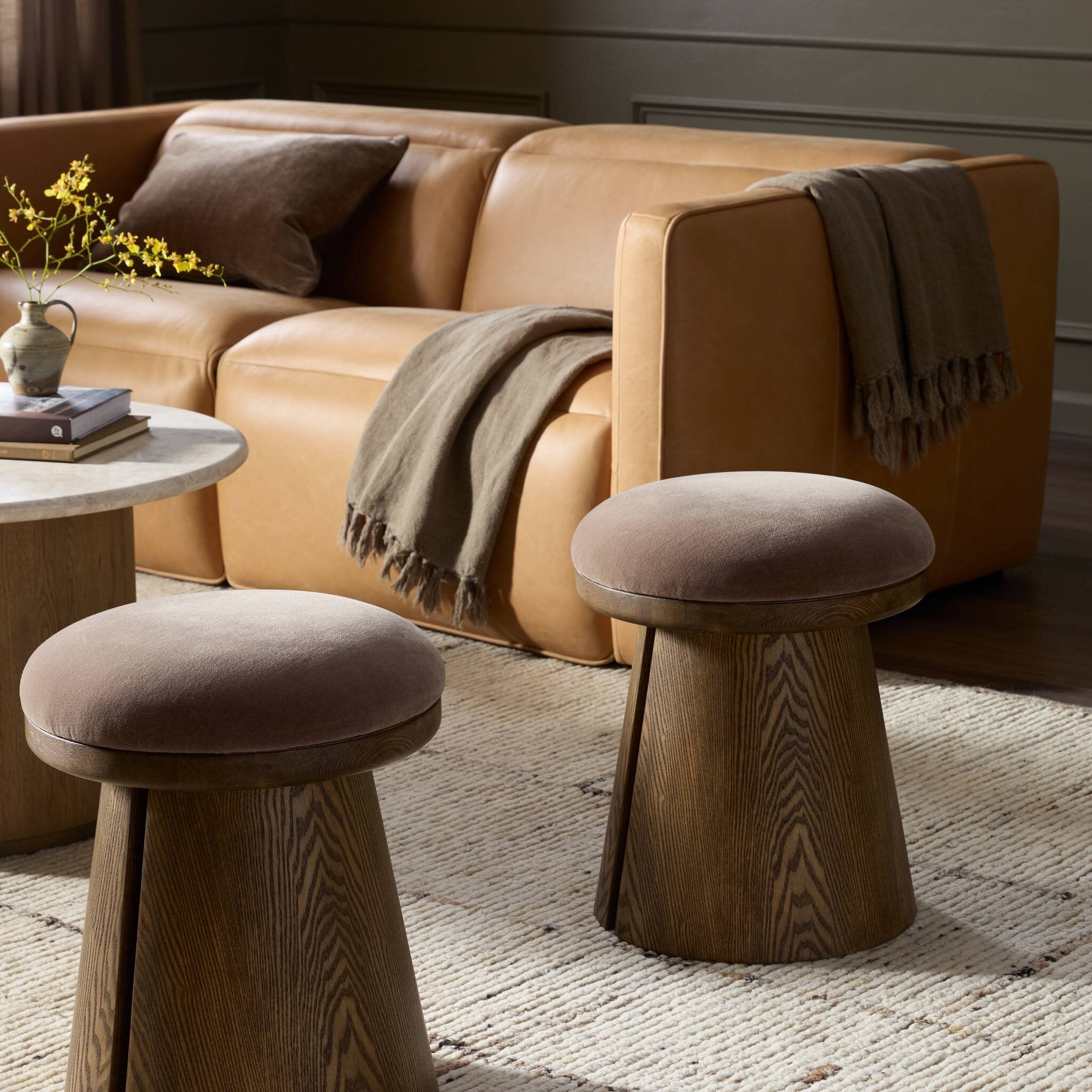 Bea Accent Stool - Monte Mushroom