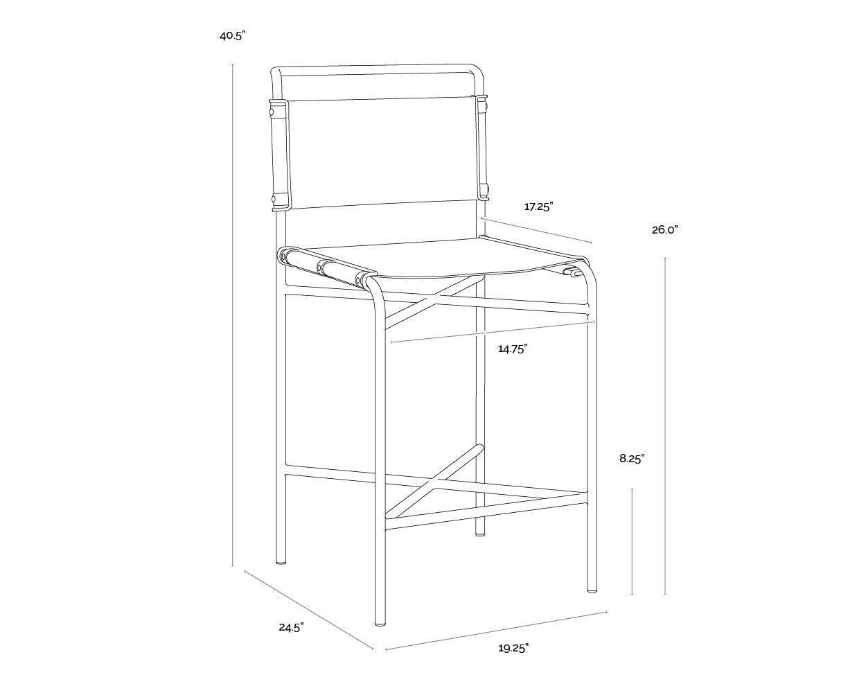 Corrigan Counter Stool - Cognac Leather