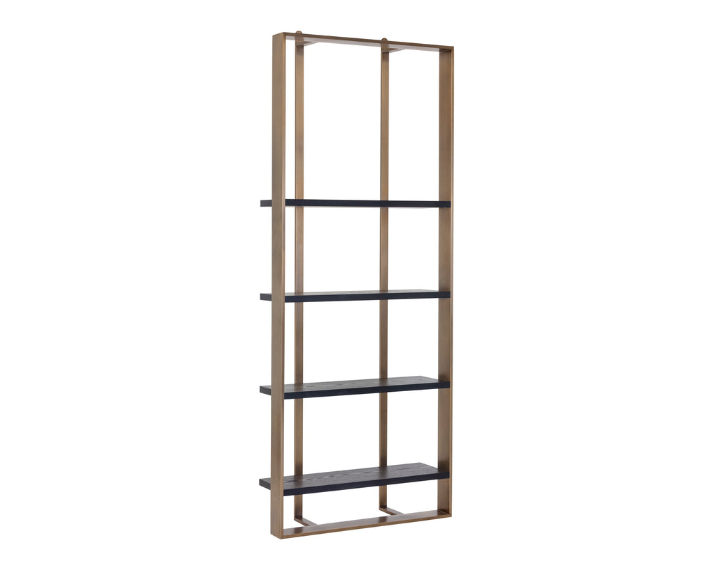 Dalton Bookcase - Antique Brass - Black