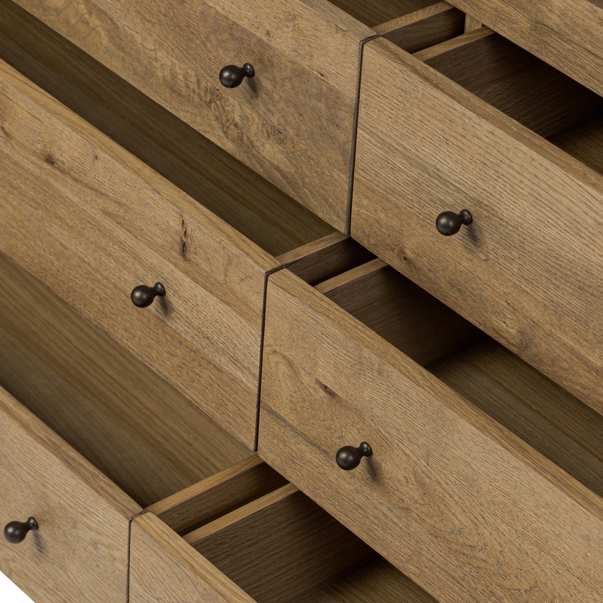 Grand 6 Drawer Dresser - Honey  Brown Oak Veneer