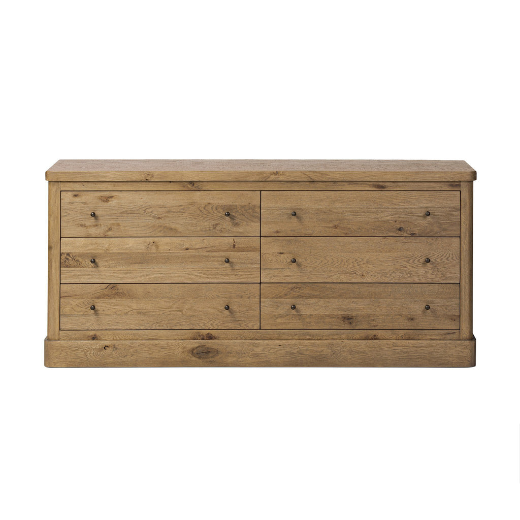 Grand 6 Drawer Dresser - Honey  Brown Oak Veneer