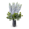 Delphinium Arrangement in Porcelain 34"H Blue / Metallic Black