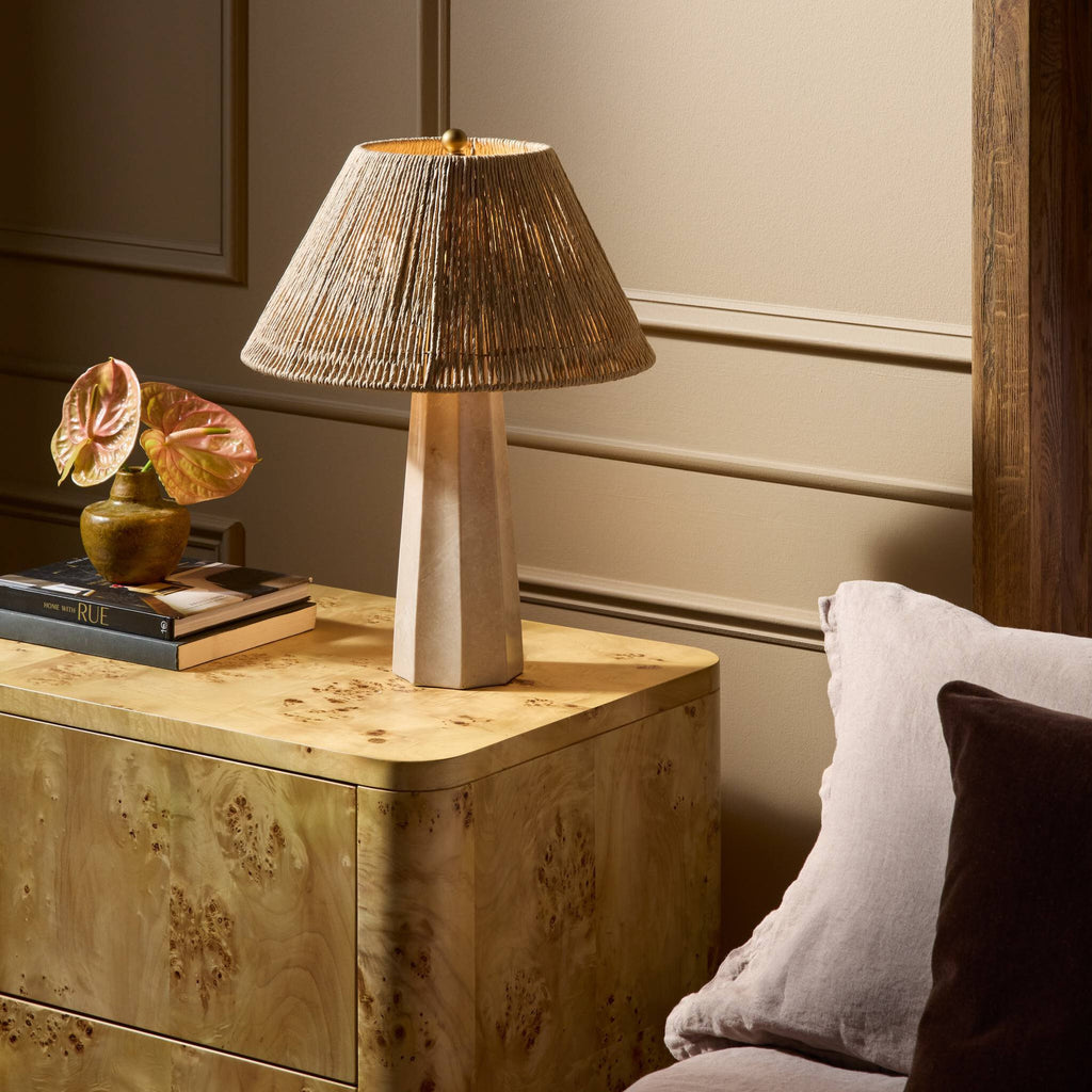 Astra Table Lamp - Cream Italian Marble