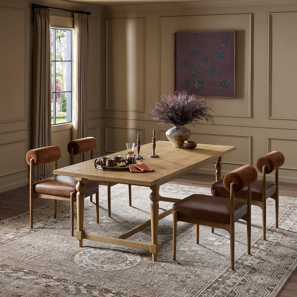 Blinn Oval Leaf Extension Dining Table - Worn Oak Veneer