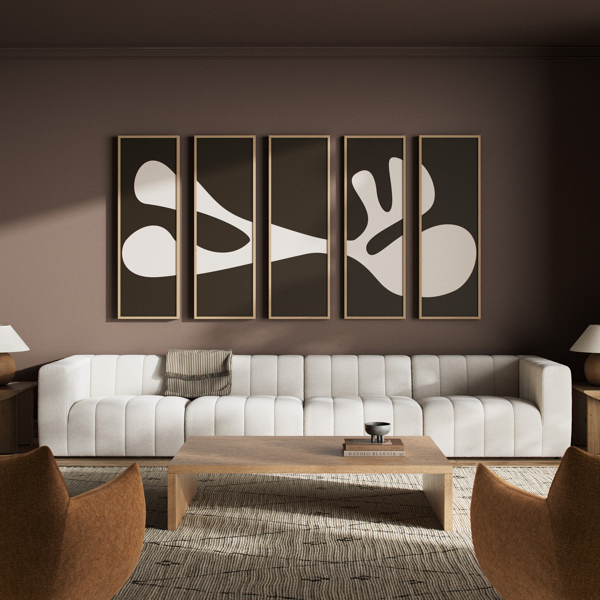 Organic Shape II Set by Four Hands Art Studio - Vertical Grain 2.5 White Oak | 80" x 48"