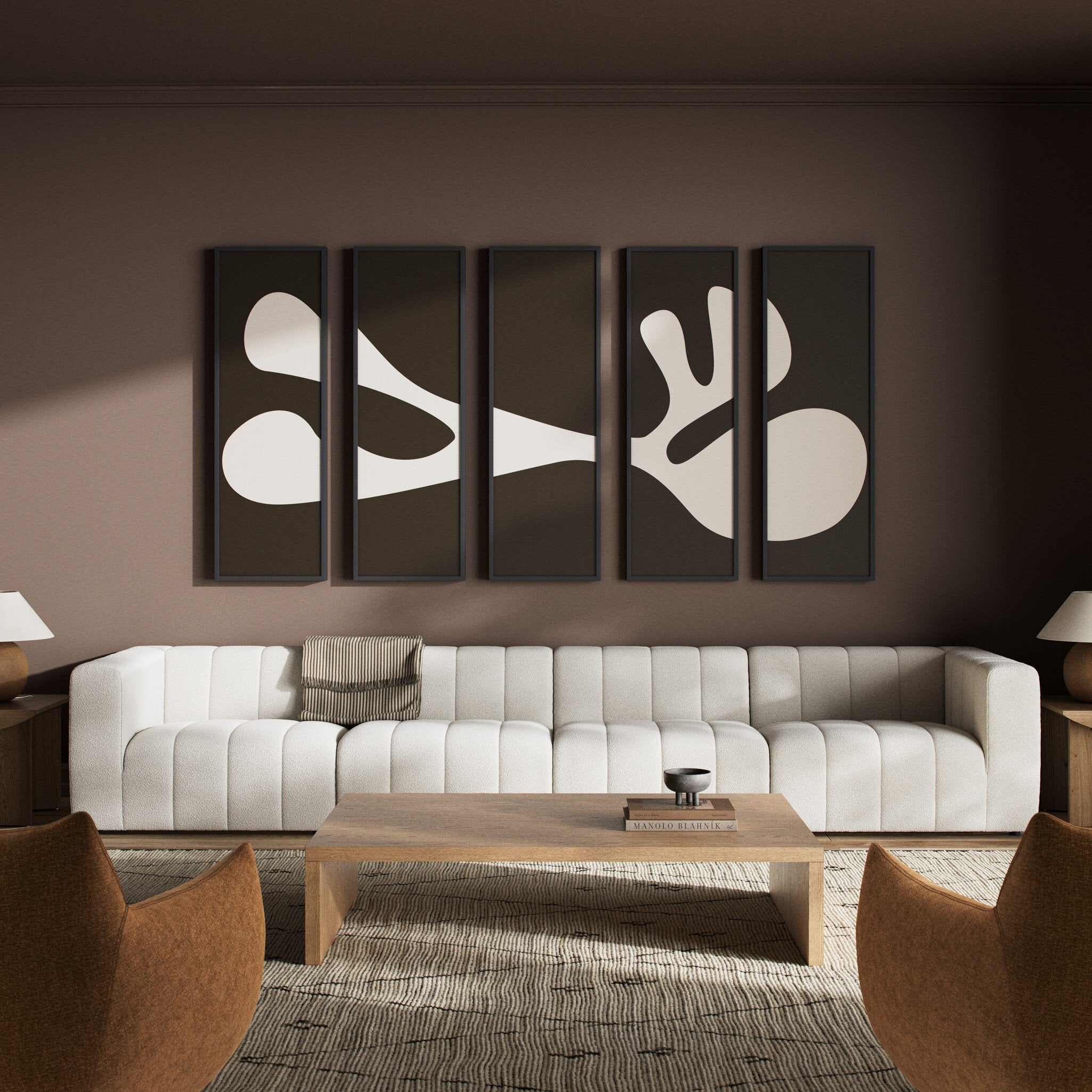 Organic Shape II Set by Four Hands Art Studio - Black 2.5 Maple | 100" x 61"