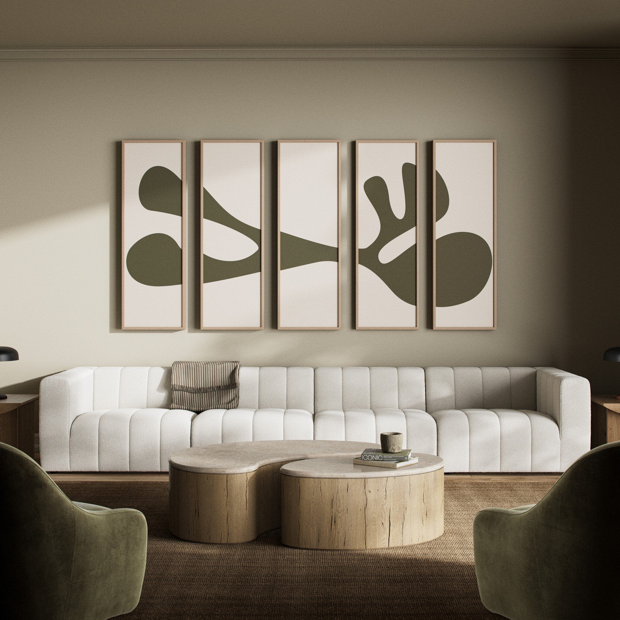 Organic Shape III Set by Four Hands Art Studio - Natural 2.5 Maple | 100" x 61"