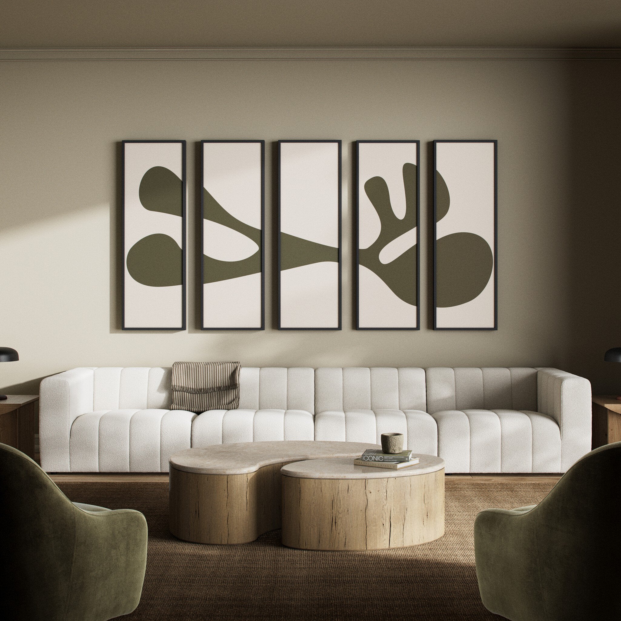 Organic Shape III Set by Four Hands Art Studio - Black 2.5 Maple | 100" x 61"