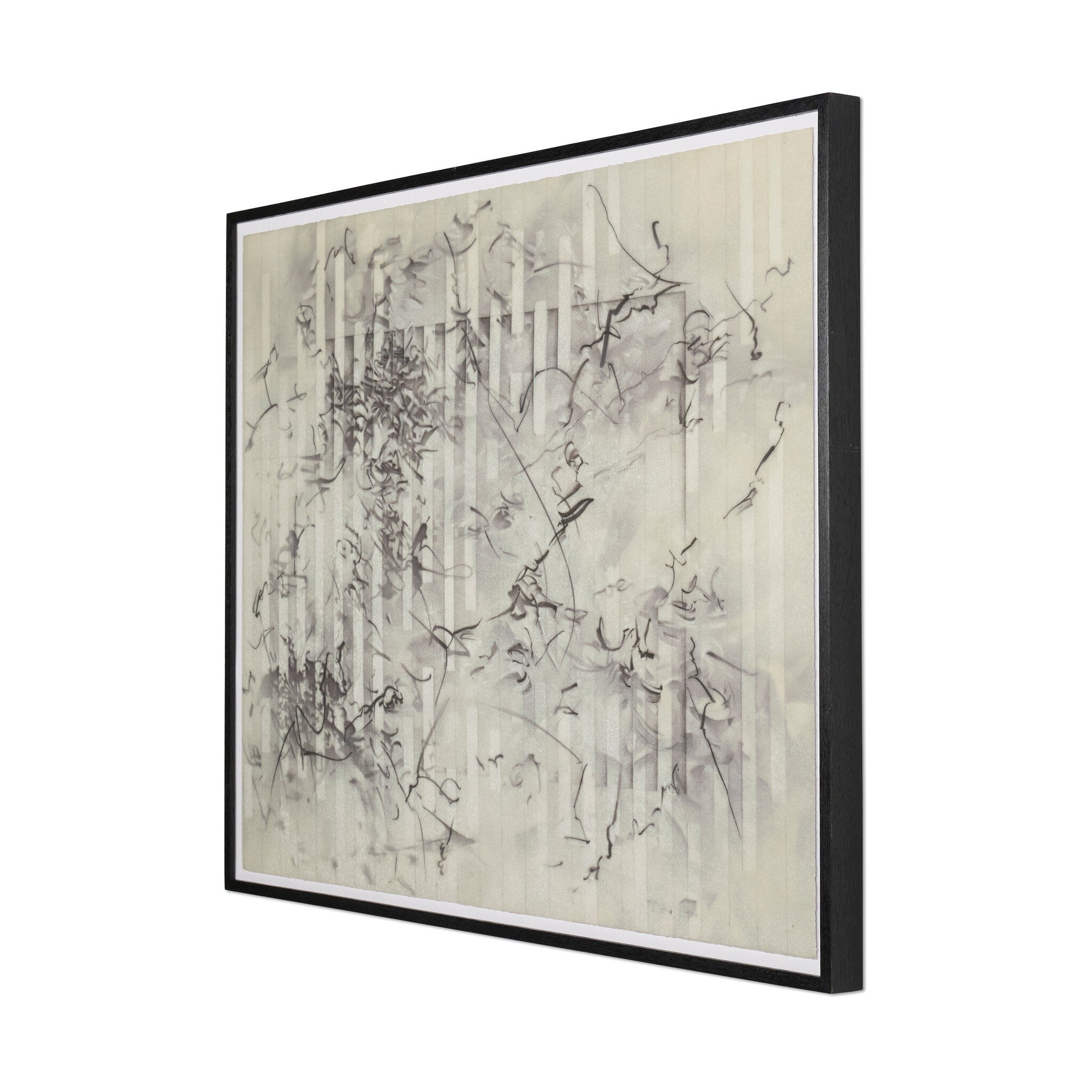 Paisaje Flotante XI by Adrian White - Black Vertical Grain 2.5 White Oak | 60" x 47"