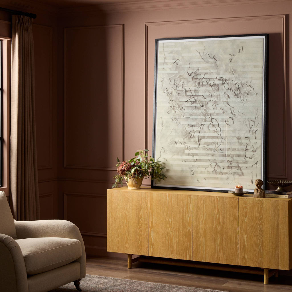 Paisaje Flotante XIII by Adrian White - Black Vertical Grain 2.5 White Oak | 60" x 47"