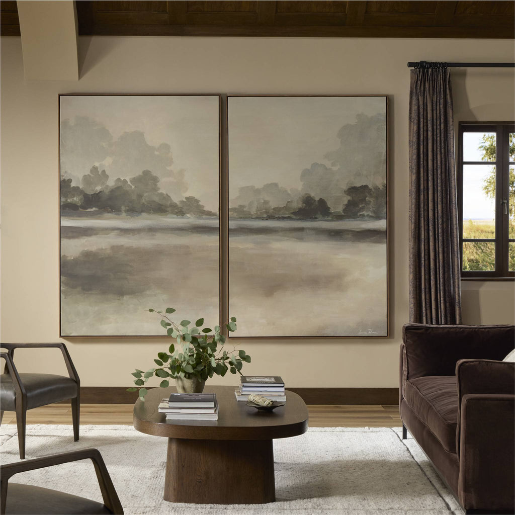 Reflections Diptych by Lauren Fuhr - Walnut Floater | 96" x 72"