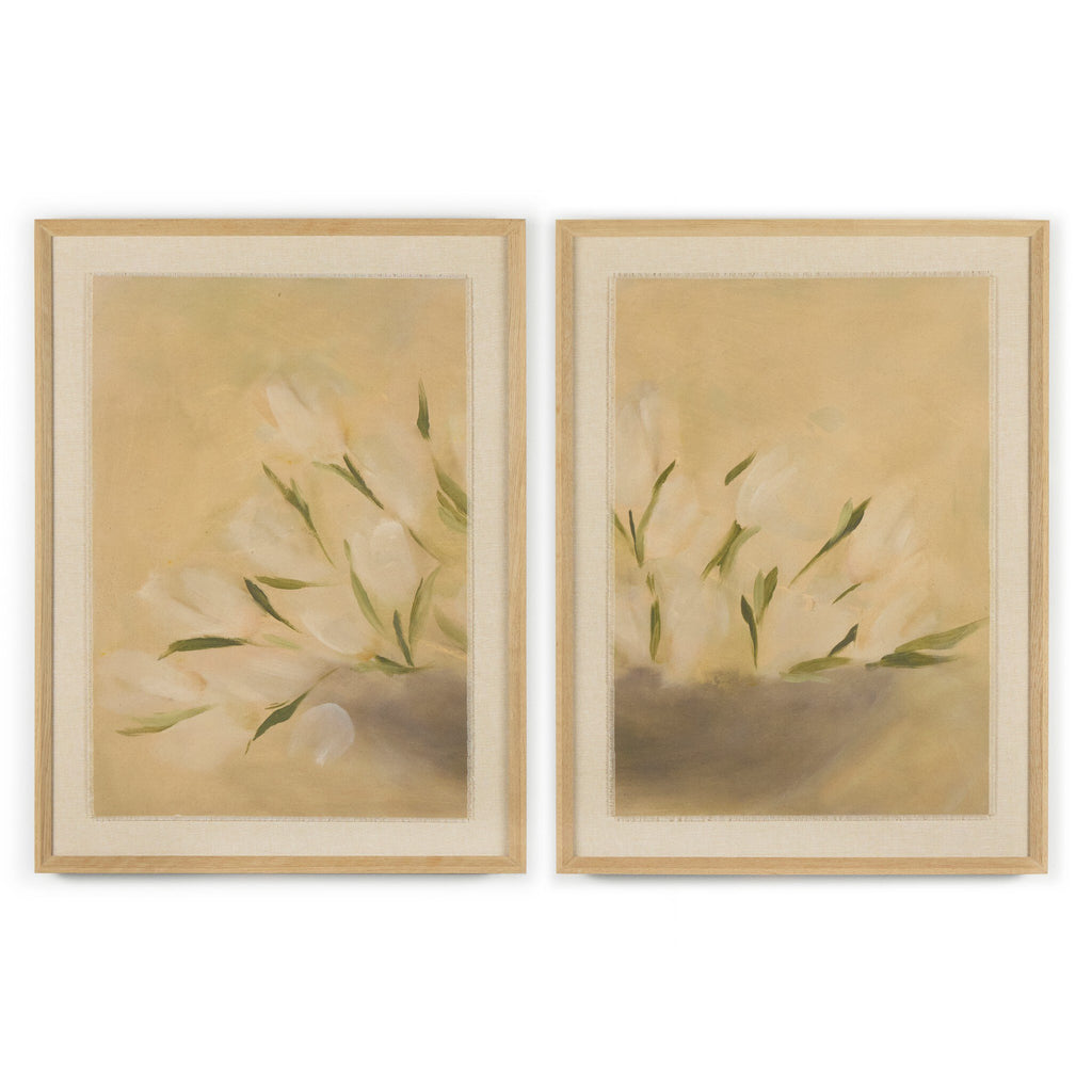 Bowl Of Tulips Diptych by Jess Engle - RoofTop 1.5 Vertical Grain White Oak | 24" x 18"