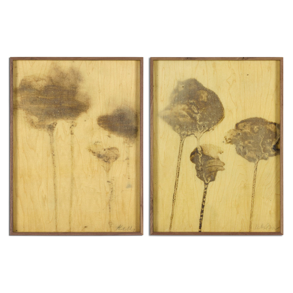 Lutare Diptych by Kelly Rogers - Rustic Walnut Floater | 36" x 24"