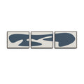 Organic Curves 3 Triptych by FH Art Studio - Rustic Walnut Floater | 96" x 24"