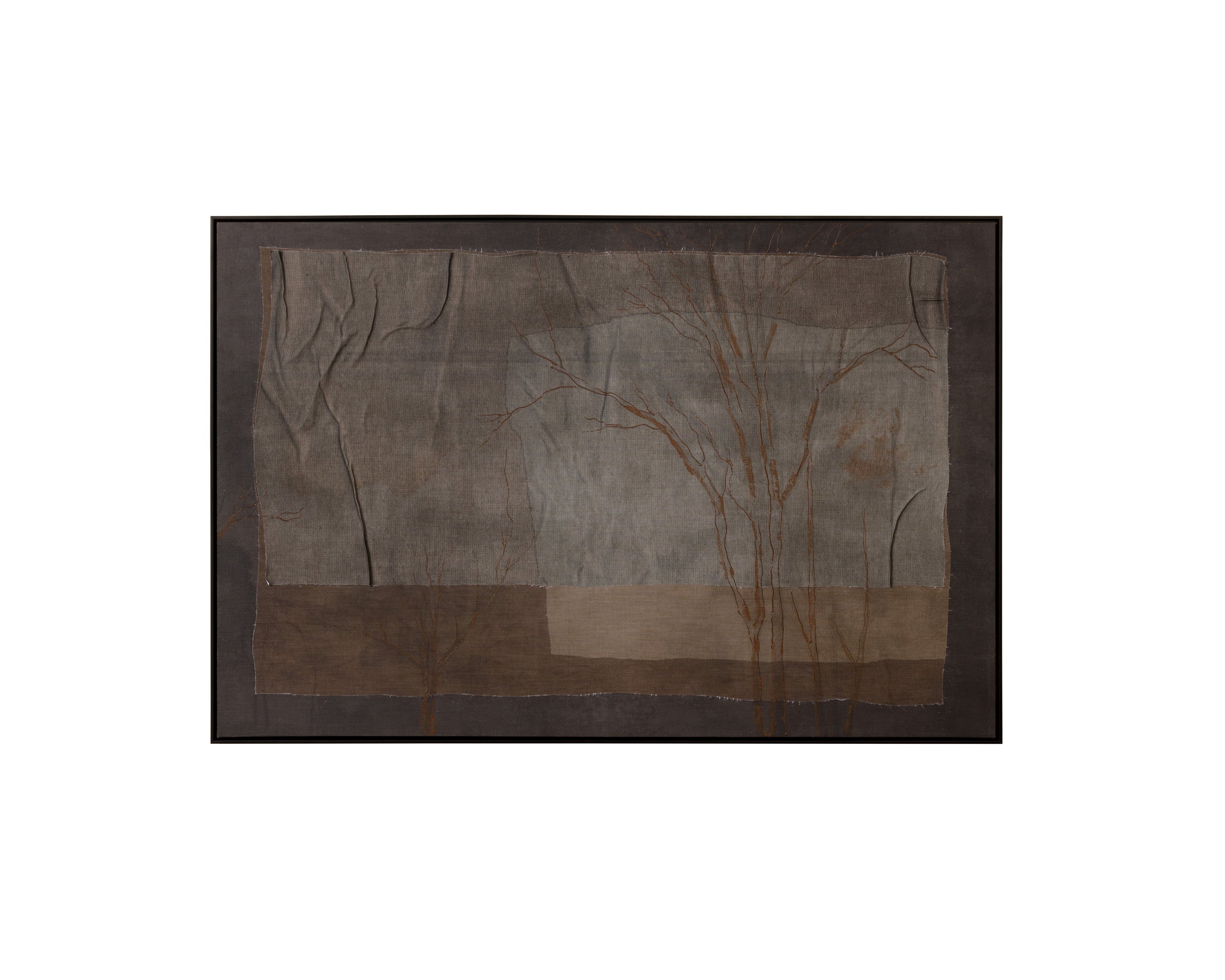 Enchanted Forest - 60" X 40" - Black Floater Frame - Brown