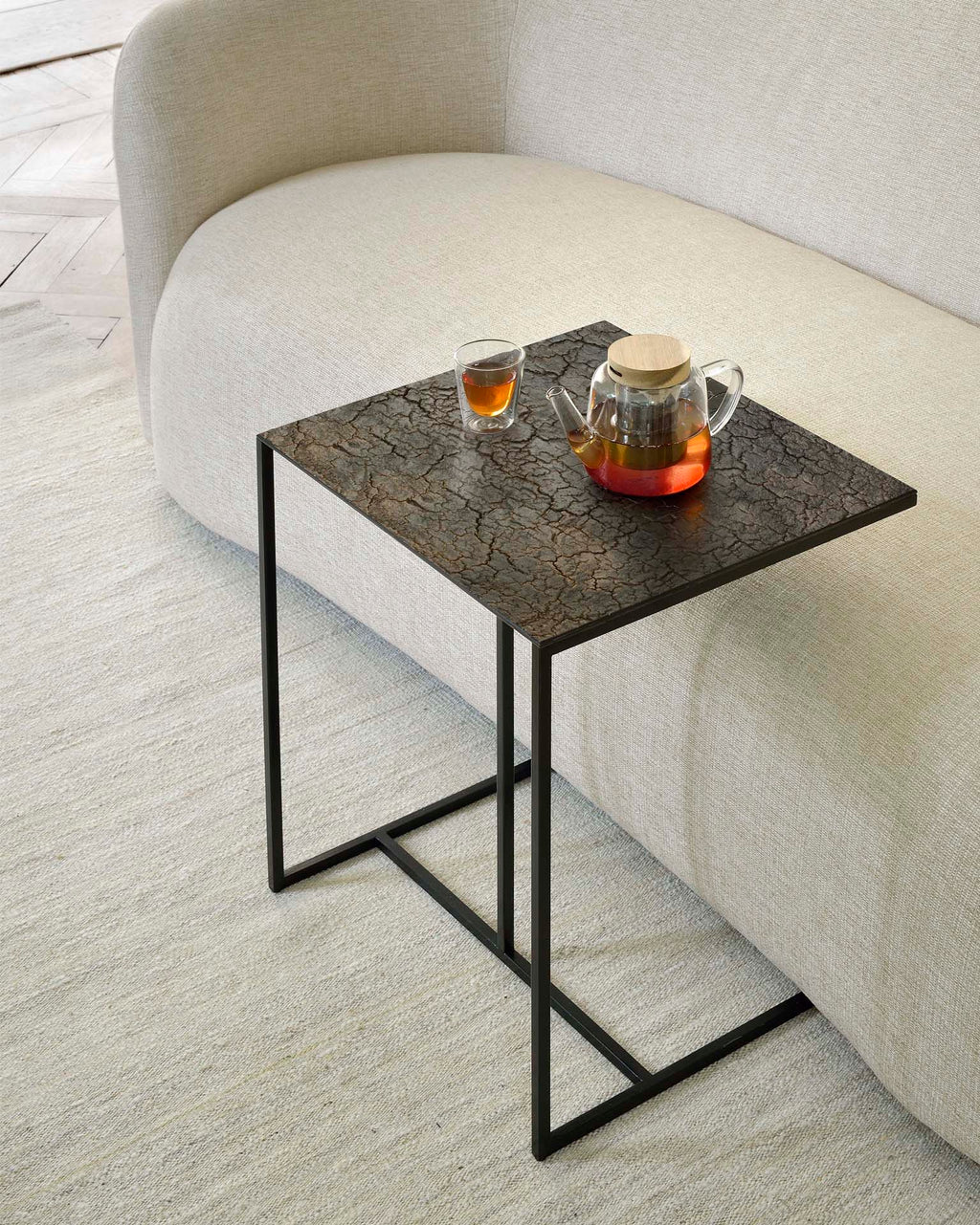 Triptic Side Table | Varnished Minerals | Lava Whisky | Rectangular