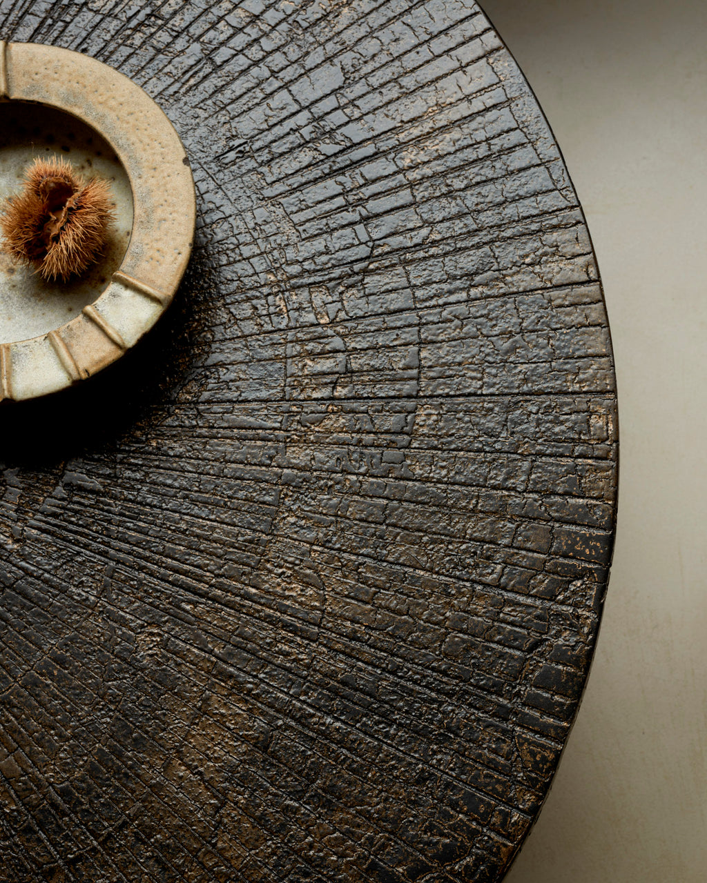 Slice Coffee Table | Varnished Minerals | Ray Whisky | Oval | 54" X 48"