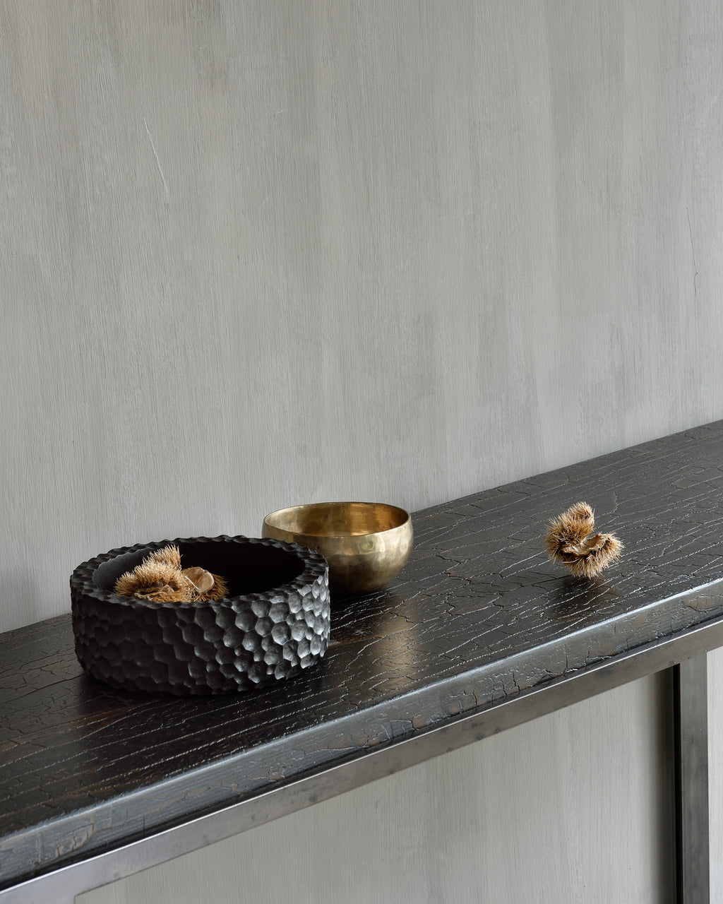 Chopped Bowls | Varnished Mahogany | Black | Set Of 3