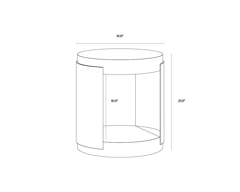 Cavette End Table - White