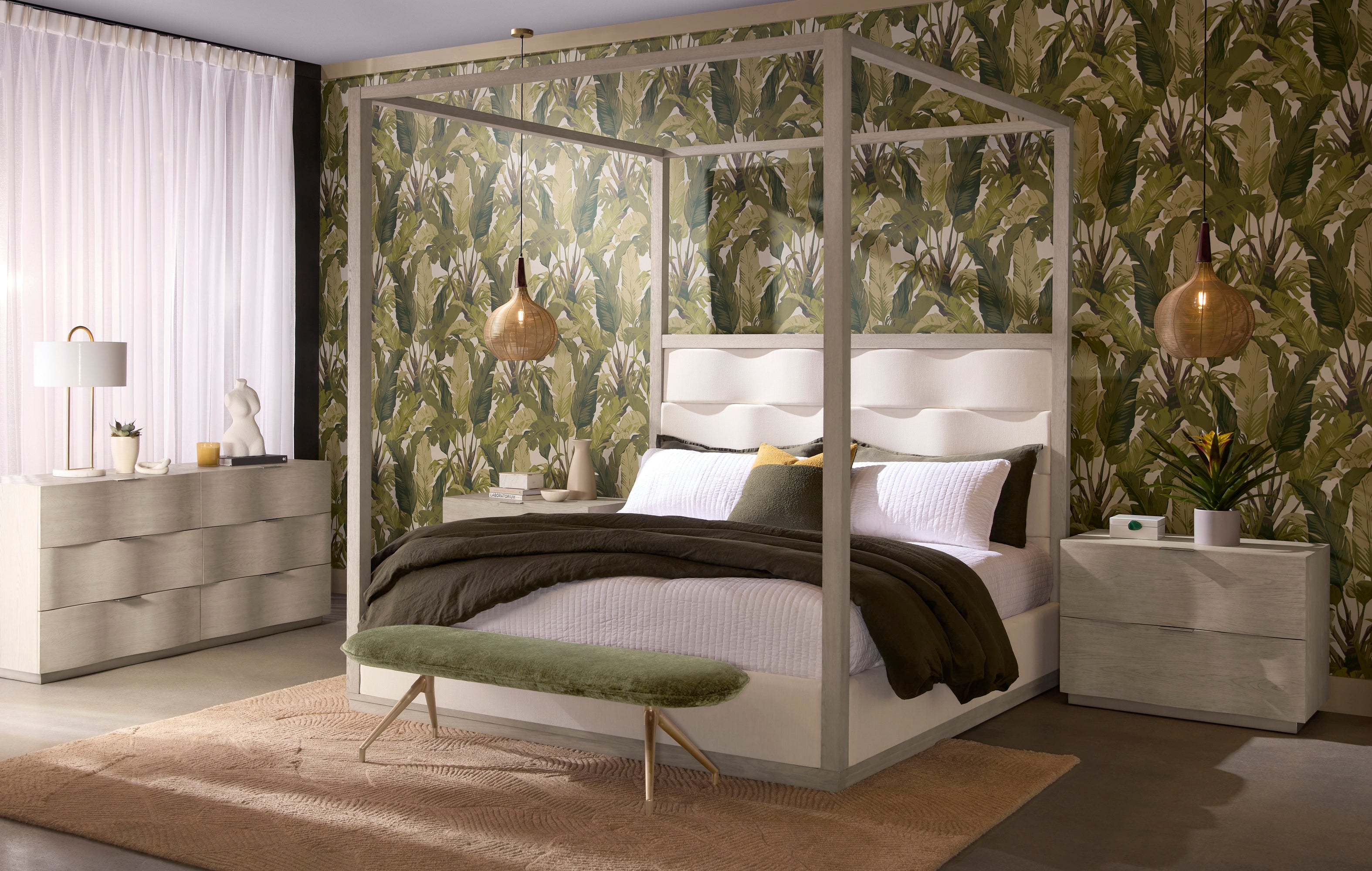 Hoyos Canopy Bed - King - Topaz Beige