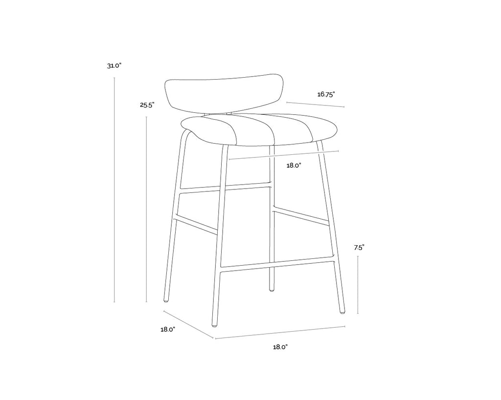 Lorelei Counter Stool - Dillon Cream / Dillon Black